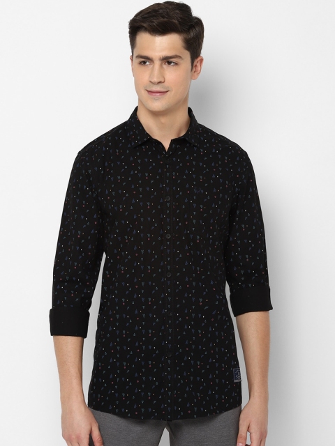 

Solly Jeans Co Men Navy Blue Opaque Printed Casual Shirt
