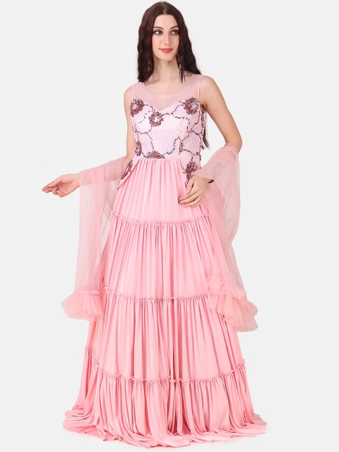 

Grancy Pink Velvet Maxi Dress