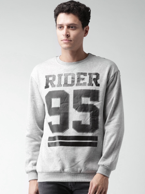 

ALCOTT Grey Melange Printed Sweatshirt