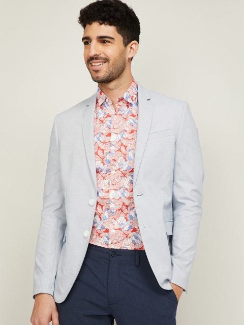 

CODE by Lifestyle Men Blue Solid Single-Breasted Slim-Fit Casual Blazer