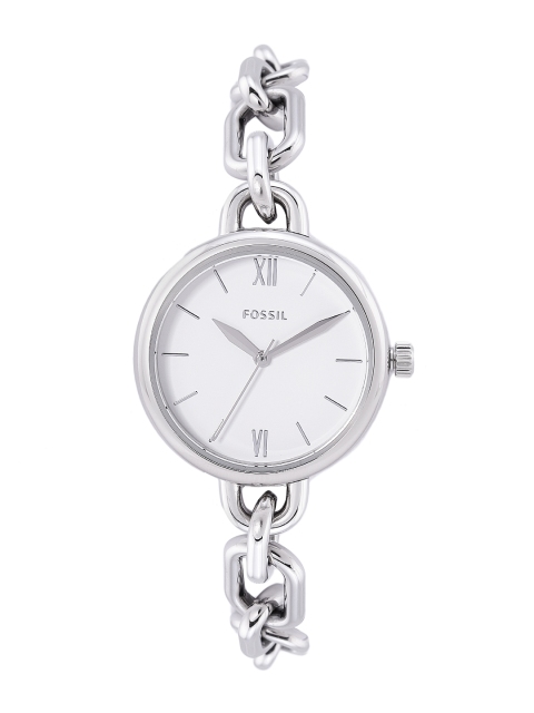 

Fossil Women White Dial & Silver Toned Stainless Steel Straps Embry Analogue Watch BQ3544