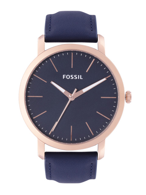 

Fossil Luther 3H Men Navy Blue Dial & Leather Straps Analogue Watch BQ2424