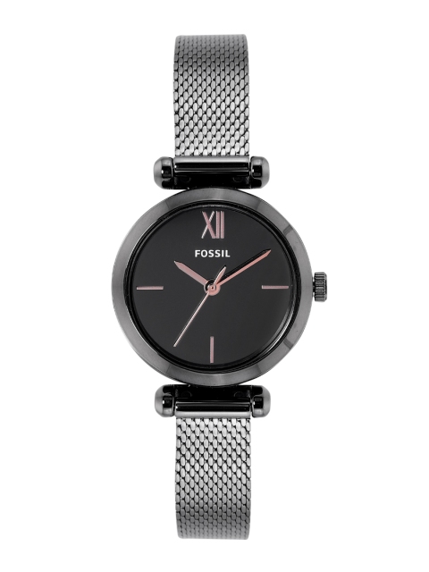 

Fossil Women Grey Dial & Gunmetal Toned Straps Tillie Mini Analogue Watch BQ3536, Black