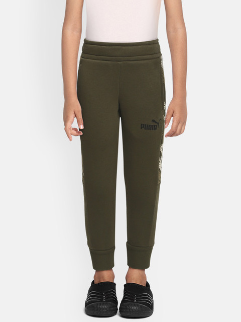 

Puma Boys Olive Green Printed Straight Fit Joggers