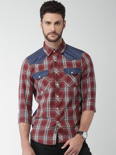 

ALCOTT Men Red Checked Casual Shirt