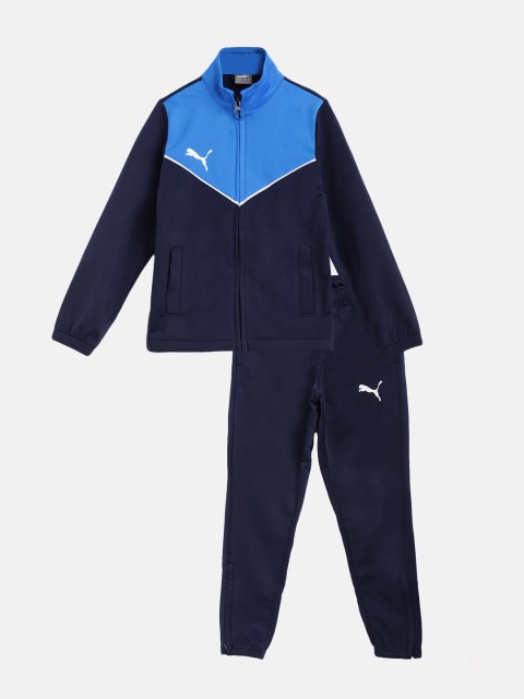 

Puma Boys Blue Colourblocked Individual Rise Football Tracksuit