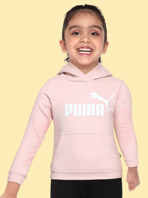 

Puma Girls Pink Essentials Logo Full-Zip Hoodie