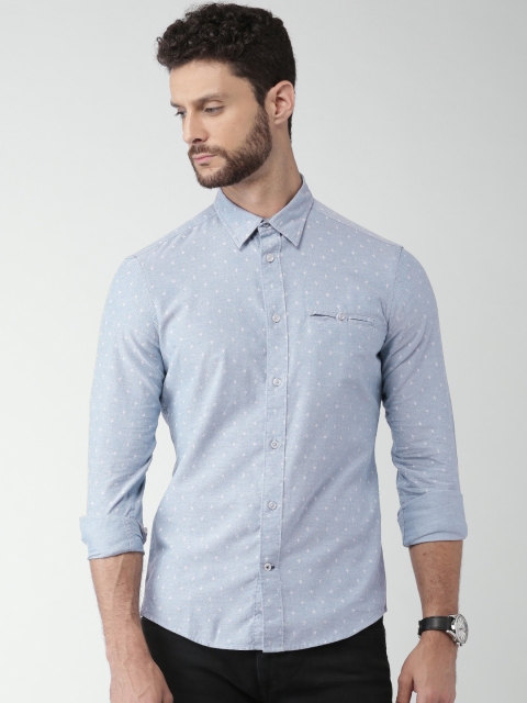 

ALCOTT Men Blue Self-Design Casual Shirt