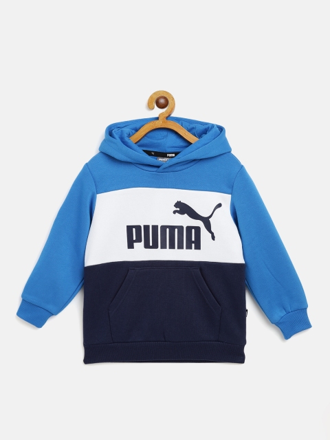 

Puma Kids Blue & White Essential+ Colourblock Loose Sweat Shirt