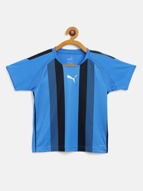 

Puma Kids Blue & Black Striped dryCELL T-shirt