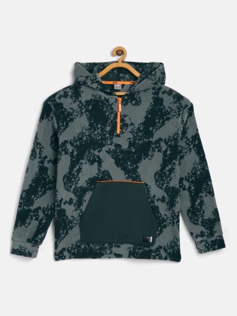 

Puma Boys Green Alpha Holiday Half-Zip Loose Sweat Shirt