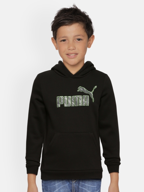 

Puma Boys Black Hooded Pure Cotton Sweatshirt