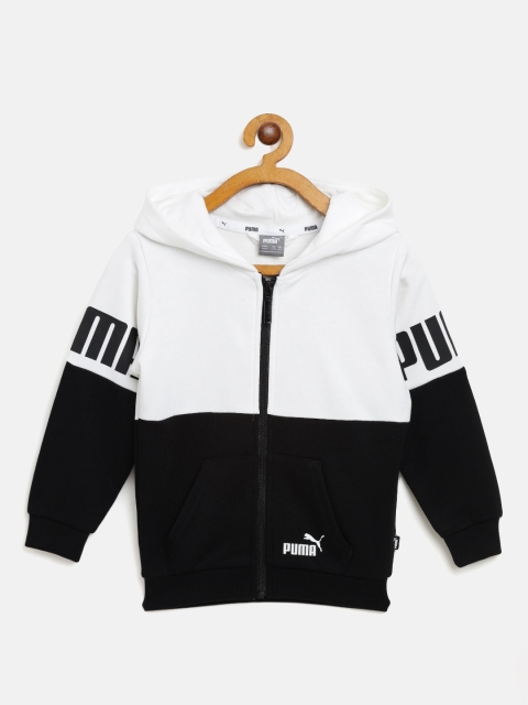 

Puma Boys White & Black Colourlocked Hooded Sweatshirt