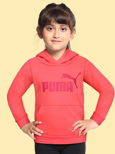 

Puma Girls Pink Printed Essentials Logo Full-Zip Hoodie Sweatshirt