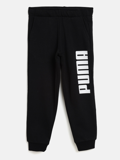 

Puma Kids Black Solid Sweat Joggers with Brand Logo Print