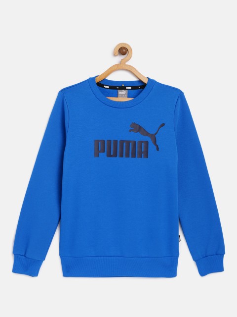 

Puma Boys Blue Printed Essential Big Logo Crew Sweat Shirt