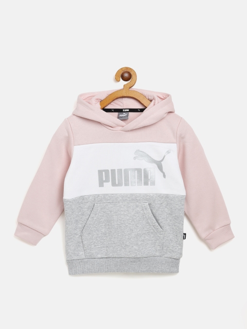 

Puma Kids Pink & Grey Melange Essential+ Colourblock Loose Sweat Shirt