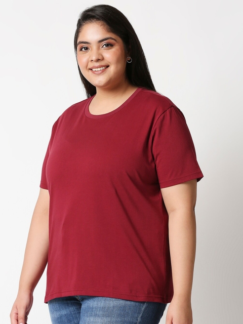 

20Dresses Women Rust Solid Raw Edge Regular Fit T-shirt
