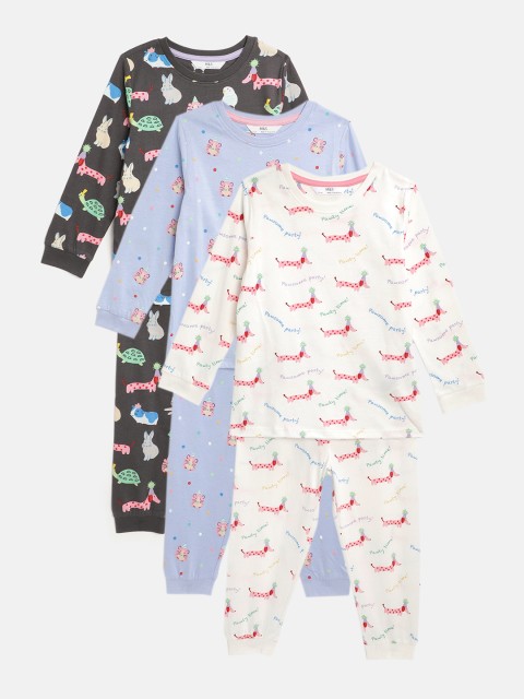 

Marks & Spencer Girls Pack of 3 Printed Pure Cotton Pyjama Set, Lavender