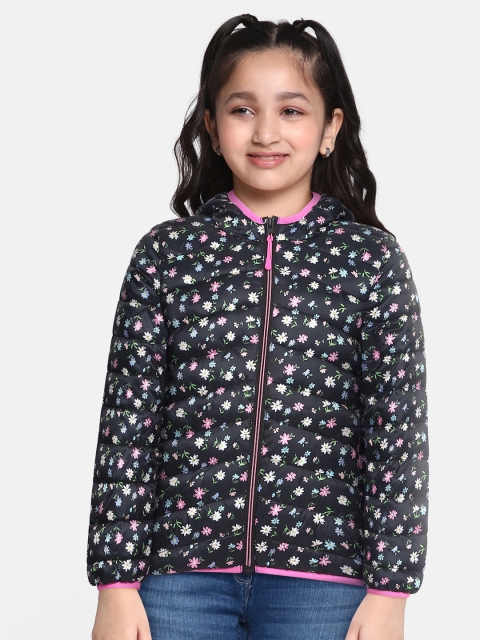 

Marks & Spencer Girls Black & White Floral Print Water Resistant Hooded Padded Jacket