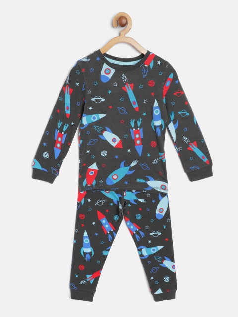 

Marks & Spencer Boys Charcoal Grey & Blue Conversational Print Pyjama Set