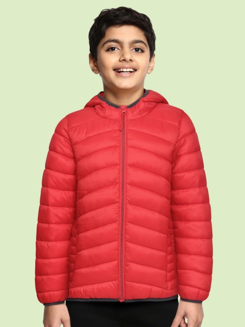 

Marks & Spencer Boys Red Solid Stormwear Hooded Puffer Jacket