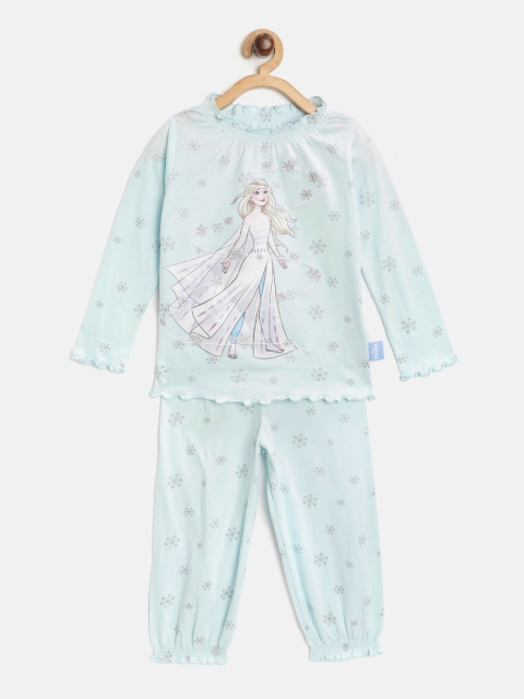 

Marks & Spencer Girls Blue & Silver Frozen Print Pure Cotton Pyjama Set