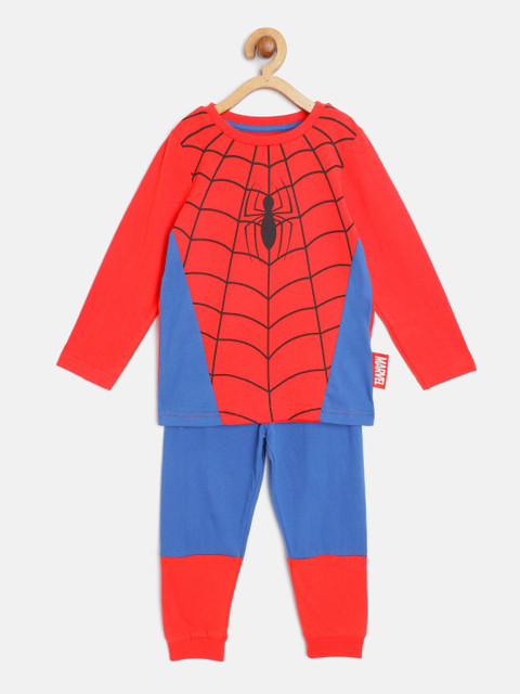 

Marks & Spencer Boys Red & Blue Spider Man Print Cotton Pyjamas Set
