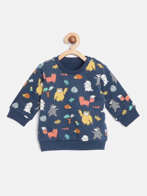 

Marks & Spencer Kids Navy Blue & Mustard Yellow Conversational Printed Sweatshirt