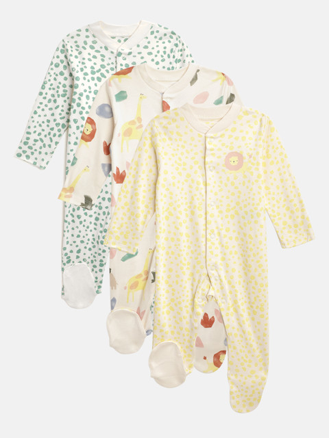 

Marks & Spencer Infant Kids Pack of 3 Pure Cotton Sleepsuits, Beige