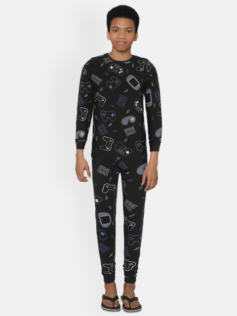 

Marks & Spencer Boys Black & Blue Conversational Print Skinny Fit Pyjamas Set