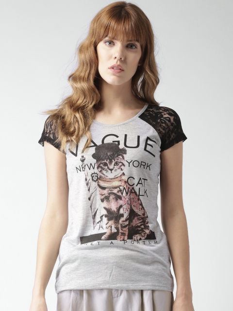 

ALCOTT Women Grey Melange Printed Regular Top