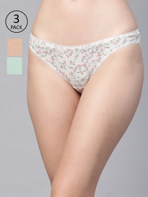 

Marks & Spencer Women Pack of 3 Bikini Briefs T614955KNAVY, Green