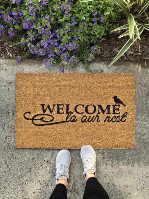 

HomeStorie Brown & Black Printed Coir Anti-Skid Doormat