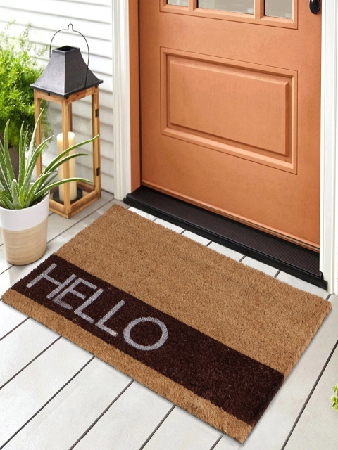

HomeStorie Brown & Silver-Coloured Printed Coir Anti-Skid Doormat