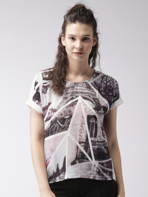 

ALCOTT Women White Printed T-Shirt