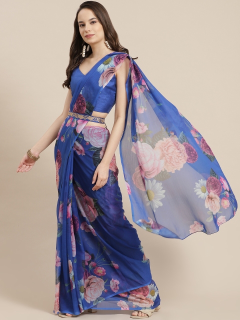 

Shae by SASSAFRAS Floral Saree, Blue