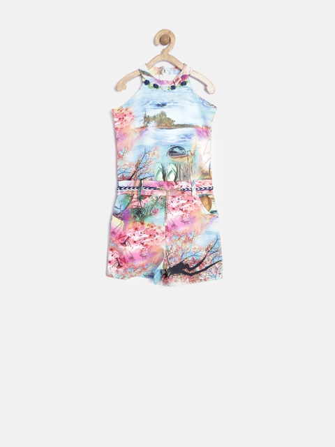 

Tiny Girl Multicoloured Floral Print Playsuit, Multi