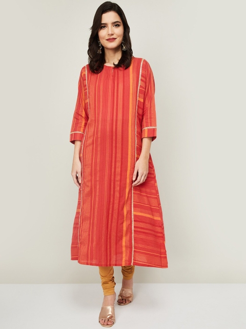 

Melange by Lifestyle Women Red Printed A Line Kurta