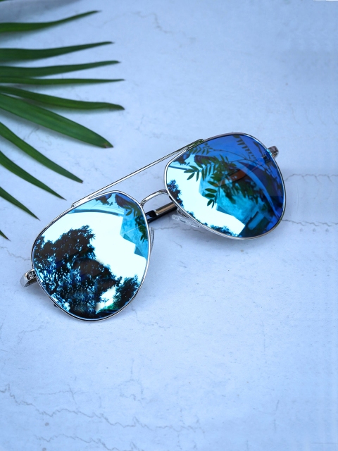 Carlton London Women Mirrored Polarised Aviator Sunglasses 201936-C3, Blue