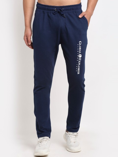 

Club York Men Navy Blue Solid Straight-Fit Track Pants