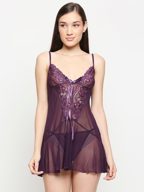 

Lady Love Woman Purple Net Baby Doll