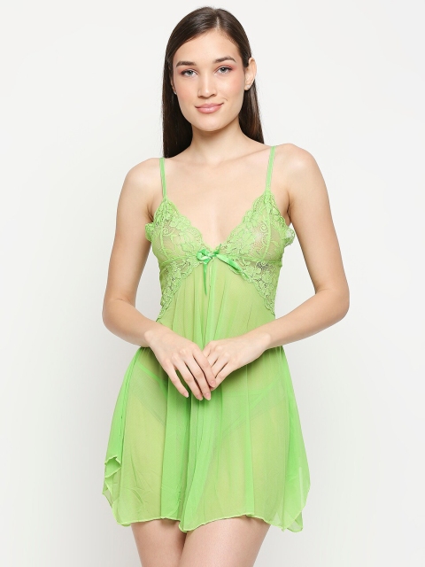 

Lady Love Green Net Baby Doll with High-Low