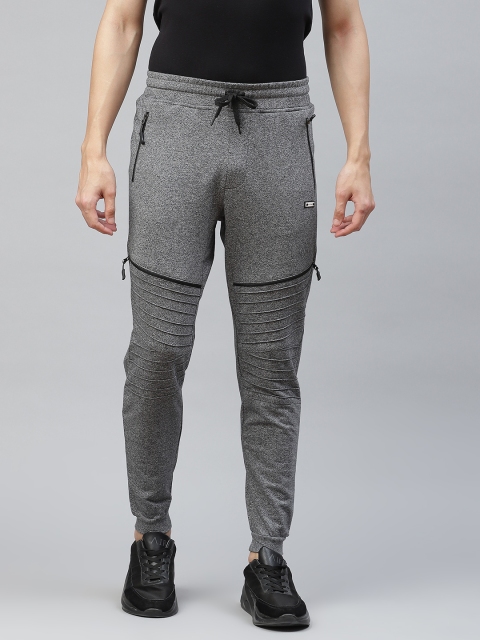 

PICOT Mens Grey Melange & Black Cotton Track Pants
