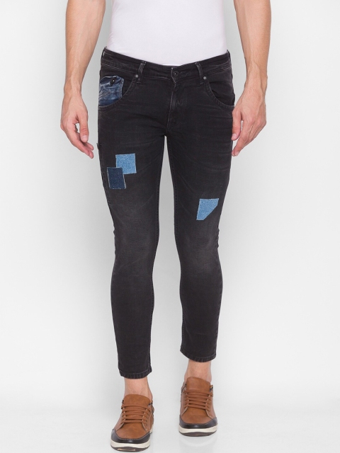 

SPYKAR Men Black Kano Slim Fit Mildly Distressed Light Fade Pure Cotton Jeans