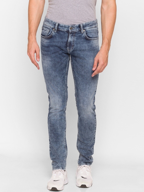

SPYKAR Men Blue Skinny Fit Low-Rise Low Distress Heavy Fade Jeans