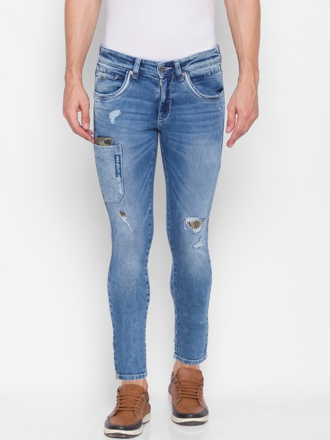 

SPYKAR Men Blue Slim Fit Mildly Distressed Heavy Fade Jeans