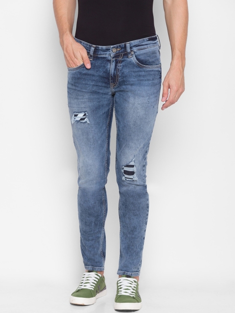 

SPYKAR Men Blue Skinny Fit Low-Rise Low Distress Light Fade Jeans