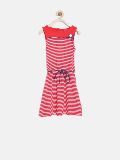 

Tiny Girl Red Striped Fit & Flare Dress