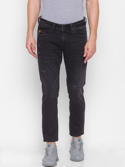 

SPYKAR Men Black Slim Fit Low Distress Light Fade Jeans